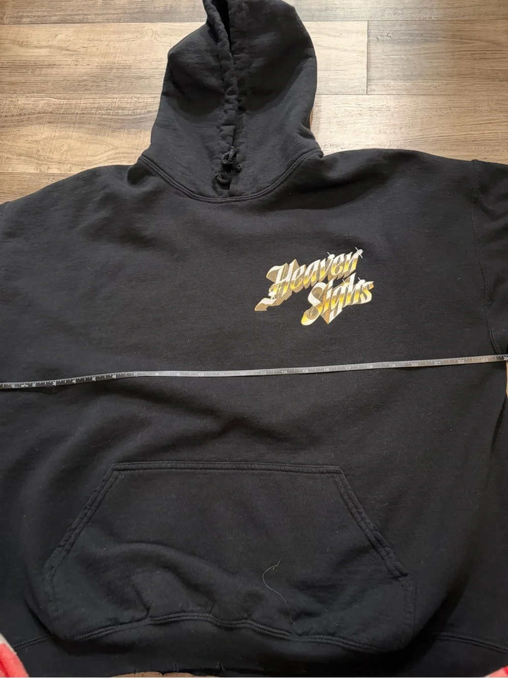 Boys Lie Heaven Sights Black Oversized Graphic Hoodie One Size Distressed